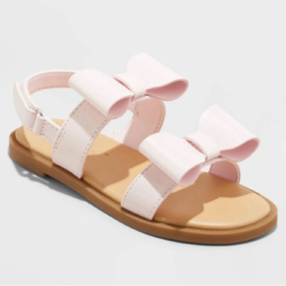 Cat & Jack Pink Bow Sandals Toddler Size 7C